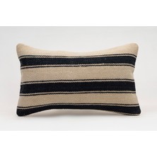 El Yapımı Kilimden Yapılmış Vintage Kırlent Kılıfı, Yün, 30X50 cm