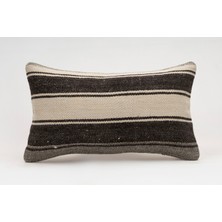 El Yapımı Kilimden Yapılmış Vintage Kırlent Kılıfı, Yün, 30X50 cm