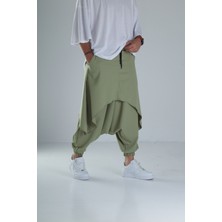 Oversize Şalvarlı Samurai Haki Pantolon