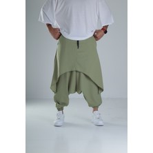 Oversize Şalvarlı Samurai Haki Pantolon