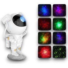 Astronot Projektör Gece Lambası | Bluetooth Hoparlörlü, Nebula & Yıldız Efekti