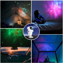 Astronot Projektör Gece Lambası | Bluetooth Hoparlörlü, Nebula & Yıldız Efekti