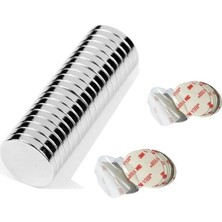 Hdg Şeffaf Yapışkanlı Yuvarlak Neodyum Mıknatıs, Çok Amaçlı, Süsleme Mıknatısı -Kokulu Taş-Nişan Mıknatısı 10X1,5 mm
