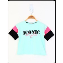 Toontoy Kız Çocuk Garni Detaylı Baskılı Tişört