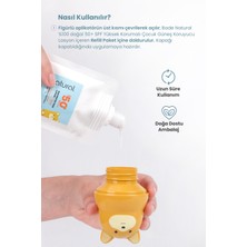 Bade Natural Güneş Koruyucu Losyon Aplikatörü Ayı Figürlü Doldurulabilir Roll On 110 ml