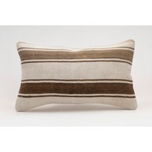 El Yapımı Kilimden Yapılmış Vintage Kırlent Kılıfı, Yün, 30X50 cm