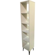 Tek Kapaklı Çok Amaçlı Dolap, Banyo, Mutfak, Balkon, Kiler Dolabı, Metal Paslanmaz Kulp, 5 Raflı