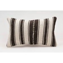 El Yapımı Kilimden Yapılmış Vintage Kırlent Kılıfı, Yün, 30X50 cm