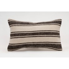 El Yapımı Kilimden Yapılmış Vintage Kırlent Kılıfı, Yün, 30X50 cm