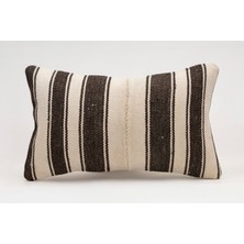 El Yapımı Kilimden Yapılmış Vintage Kırlent Kılıfı, Yün, 30X50 cm