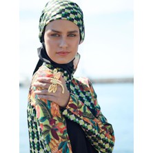 Mayovera Fit Yeşil Çiçekli Mayo Üstü