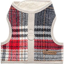 Bcbc Fluffy Harness Köpek Gezdirme Yeleği Bej-Kırmızı