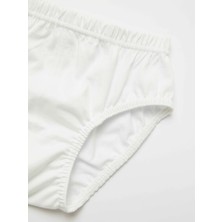 Erkek Çocuk Beyaz Organik Pamuk Penye Külot 6'lı Paket