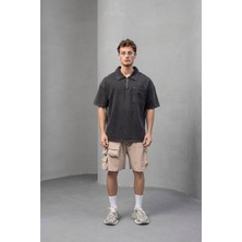 Oversize Yarım Fermuarlı T-Shirt