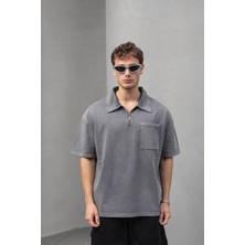 Oversize Yarım Fermuarlı T-Shirt