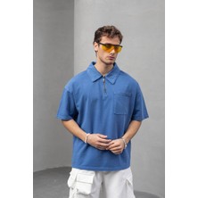 Oversize Yarım Fermuarlı T-Shirt