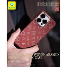 iPhone 16 Pro Max Uyumlu Magsafe Özellikli Orijinal Karbon Gilded Tactile Aramid Fiber ince Slim Kılıf