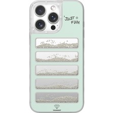 iPhone 16 Pro Max Kılıf Aynalı ve Boncuklu Tasarım Youngkit Jump Serisi Kapak Açık Yeşil