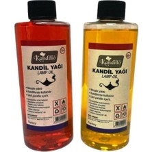 Kırmızı Sarı Kandil Yağı Kokusuz Dumansız Iç Mekan Gaz Lambası Yakıtı 250 ml 2'li Set