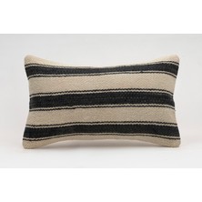 El Yapımı Kilimden Yapılmış Vintage Kırlent Kılıfı, Yün, 30X50 cm