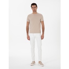 Cacharel Erkek Beyaz Slim Fit Pamuk Karışımlı Jean Pantolon 50304038-VR013