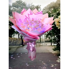  Pembe Love Ambalajlı Kelebek Buketi Anneye Sevgiliye Arkadaşa Hediye