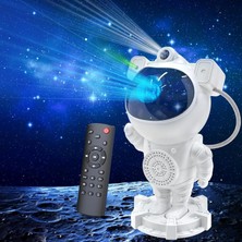 Astronot Projektör Bluetooth Bağlantılı ve Uzaktan Kumandalı Ambians Gece Lambası Uzay Efektli Galaksi ve Yıldız Yansıtma 12CM x 22CM MXS-003 (MXS-003)