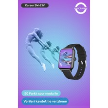 Sword Career Akıllı Saat Bildirim,kalp Atış,uyku Takibi,spor,sağlık, Ios&android Uyumlu 44MM IP67 Uzun Pil Ömrü Türkçe Menü SW-21V