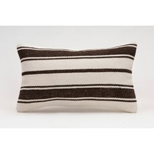 El Yapımı Kilimden Yapılmış Vintage Kırlent Kılıfı, Yün, 30X50 cm