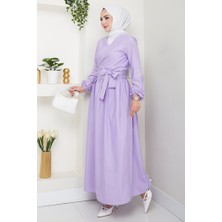 Bağlamalı Bluz Etek Ikili Takım 1465 - Lila