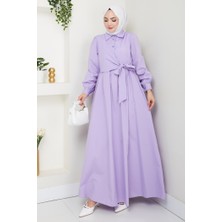 Reyel Çapraz Bağlamalı Elbise 1464 - Lila