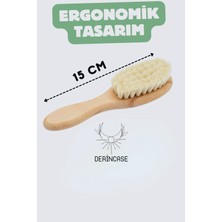 %100 Keçi Kılı Bebek Saç Fırçası ve Bebek Şimşir Tarak 2'li Set + Bez Kese Hediyeli