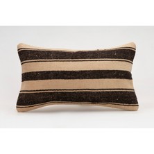 El Yapımı Kilimden Yapılmış Vintage Kırlent Kılıfı, Yün, 30X50 cm