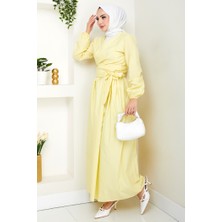 Bağlamalı Bluz Etek Ikili Takım 1465 - Sarı