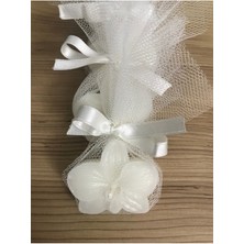 Tül ile Süslenmiş 50 Adet Orkide Mum Düğün, Nişan, Nikah, Kına, Sünnet, Doğum,
