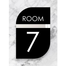 Dikey Otel Kapı - Daire - Bina - Numarası Siyah Pleksi No - 7 Yedi