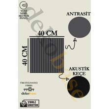 Antrasit (10 ADET) 40X40cm Yeni Nesil Akustik Ahşap Duvar Paneli