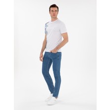 Cacharel Erkek Açık Mavi Slim Fit Pamuklu Esnek Jean Pantolon 50309084-VR003