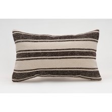 El Yapımı Kilimden Yapılmış Vintage Kırlent Kılıfı, Yün, 30X50 cm