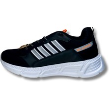 Mc Jamper 2213 Siyah Beyaz Oranj Hafızalı Iç Tabanlı Bağcıklı Erkek Spor Ayakkabı 41