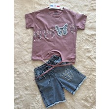 Kelebekli Kot Şortlu Ikili Takım