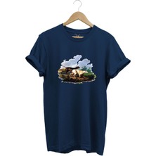 Hunting Avcılık Av Köpekleri ve Orman Baskılı Doğa Vahşi Yaşam %100 Pamuk Regular Fit T-Shirt