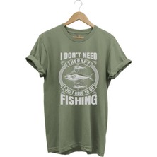 Fishing Balıkçı Balık Baskılı %100 Pamuk Regular Fit T-Shirt