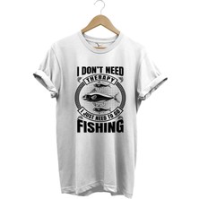 Fishing Balıkçı Balık Baskılı %100 Pamuk Regular Fit T-Shirt