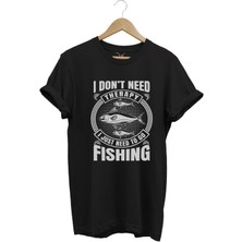 Fishing Balıkçı Balık Baskılı %100 Pamuk Regular Fit T-Shirt