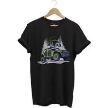 Offroad 4x4 Dağ Arabası Orman Tema Baskısı Regular Fit %100 Pamuk T-Shirt