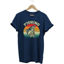 Fishing Balıkçı Yazılı Yazlık Regular Fit %100 Pamuk T-Shirt