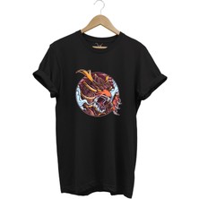 Streetwear Savaşçı Japon Kaplan Baskılı Şık Tasarımlı %100 Pamuk Bisiklet Yaka T-Shirt