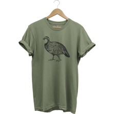 Hunting Avcılık Keklik Baskılı %100 Pamuk Regular Fit Bisiklet Yaka T-Shirt