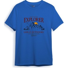 Mountain Explorer Dağcı Gezgin-Araştırmacı Regular Fit %100 Pamuk Bisiklet Yaka T-Shirt